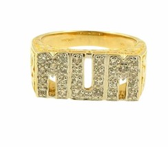 2.00 Ct Round Diamond Mother Day Gift &quot;MUM&quot; Ring 14K Yellow Gold Over - £72.73 GBP