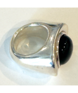 Genuine 925 Sterling Silver and Onyx Ring Large Head 16mm Onyx Stone - £20.16 GBP