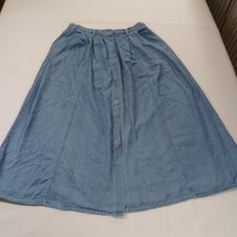 Capacity RN#82127 Blue Front Button Cotton Pleated Skirt Pockets Size Medium image 10