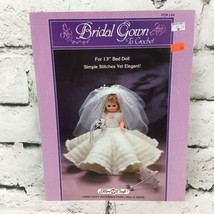 Vintage 1986 Fiber Craft #FCM144 Bridal Gown To Crochet For 13” Bed Doll - $7.91