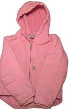 Carhartt Pink Fleece Lined Duck Jacket Canvas Chore Coat Little Girls Size XS 6  - £31.65 GBP
