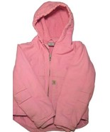 Carhartt Pink Fleece Lined Duck Jacket Canvas Chore Coat Little Girls Size XS 6  - £30.96 GBP