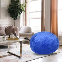 4ft Blue Minky Velvet Bean Bag Chair - Kids/Adult Plush Lounge - $2,590.76 MXN