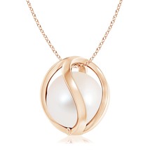 ANGARA Freshwater Pearl Cage Pendant 14K Solid Gold (... - $656.10