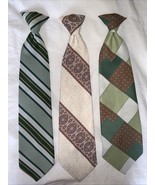 Vintage Neckties Clip On Tie Lot of 3 Mod Retro Variety Neck Ties - $17.63 CAD