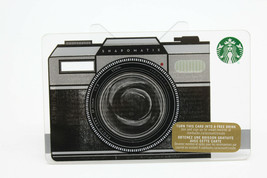 Starbucks Coffee 2015 Gift Card Camera Photo Lens 50mm Black Silver Zero Balance - £9.19 GBP