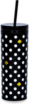 Kate Spade New York Insulated Tumbler with Reusable Straw, Black 20 Ounc... - $50.99