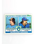 1982 Batting &amp; Pitching Leaders Yount Vuckovich Baseball Cards Topps 321 - $15.00