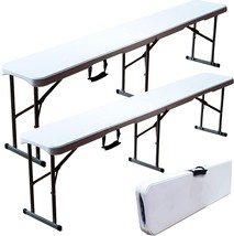 Generic 2Pack 6ft Folding Bench Heavy Duty for Garden Picnic BBQ Party Camping - £120.08 GBP