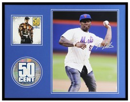 50 Cent Signed Framed 16x20 Mets 1st Pitch Photo + CD Set  - £195.53 GBP