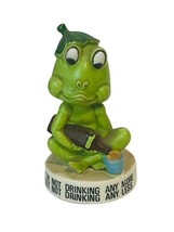 Frog Figurine vtg anthropomorphic Toad Quotes Gift Enesco Not Drinking Anymore - £23.26 GBP