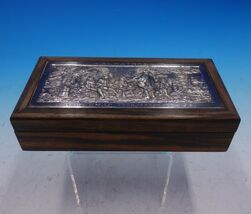 Dutch Wooden Box / Trophy with Hinged Lid Figural Scenic Panel (#4258) - $286.11