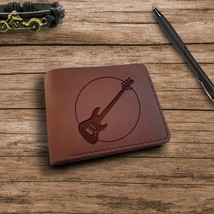 Guitar Gifts Personalized Mens Wallet Engraved Custom Leather Handmade W... - £35.97 GBP