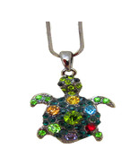 Austrian Crystal Turtle Necklace Pendant &amp; Chain - £9.40 GBP