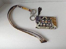 Vera Bradley Zip ID Case &amp; Lanyard Painted Feathers Keychain Native Wallet RARE - £38.71 GBP