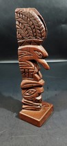 Vintage Alaskan Tufflukk Hand Carved Wooden Totem Pole-11&quot; Signed 1950s - £39.56 GBP