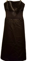 Jessica McClintock Gunne Sax Formal Party Dress Black Rhinestone Mesh Midriff 1 - £21.47 GBP