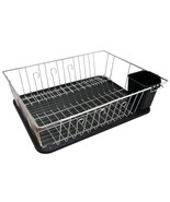 Megachef 16 Inch Chrome Plated and Plastic Counter Top Drying Dish Rack ... - $59.97 CAD