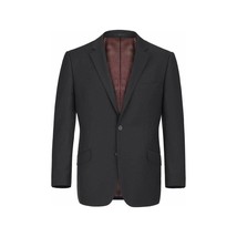 Men RENOIR suit Solid Two Button Business, Formal Slim Fit 2110-1 Black Stretchy image 2