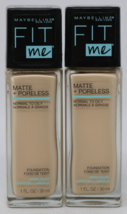 2 Pack Maybelline Fit Me Matte + Poreless Foundation 110 Porcelain New - $14.73