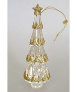 Clear Plastic Acrylic Tree Gold Glitter Star Christmas Ornament Decoration - £9.59 GBP