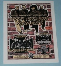 Vicky And The Vengents Concert Promo Card Vintage 2011 El Cid Los Angeles - $19.99