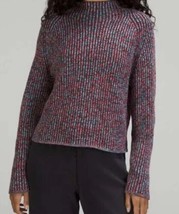 Lululemon Sweater Women&#39;s 14 Multicolor Knit Mock Neck Long Sleeve Pullover - $53.19
