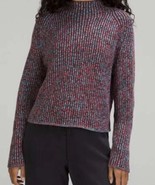 Lululemon Sweater Women&#39;s 14 Multicolor Knit Mock Neck Long Sleeve Pullover - £42.02 GBP