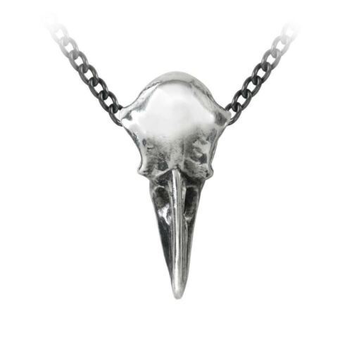 Alchemy Gothic P752  Rabenschadel Klein Necklace Pendant Raven Skull Odin - $25.99