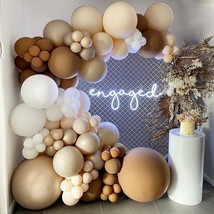 Brown Balloon Garland Kit Neutral Cream Boho Coffee Double-Stuffed Nude For Baby - £24.08 GBP