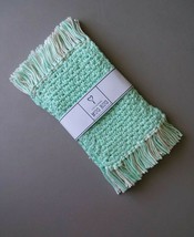 Set of 4 Handmade Mug Rugs/Coasters-Light Aqua &amp; Beige &quot;Sand &amp; Sea&quot; Mug Rug Set - £17.98 GBP