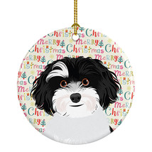 Shih-Tzu Black and White #1 Christmas Ceramic Ornament Christmas Tree Ha... - $34.70