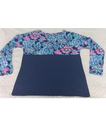 Lilly Pulitzer Finn Top Long Sleeve Blue HighTide Pineapple Paradise Siz... - $34.98