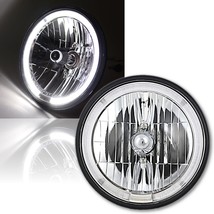 7&quot; Halogen Crystal Clear Motorcycle White LED Halo Light Headlight: Harley - £45.58 GBP