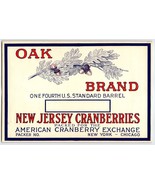 Oak Brand Cranberries New York Chicago Fruit Crate Label Original Vintag... - £5.23 GBP