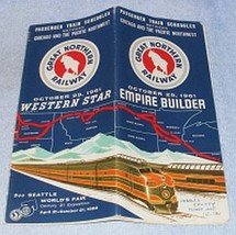 Great Northern Railway Empire Builder Train Time Table Timetable 1961 - £5.94 GBP