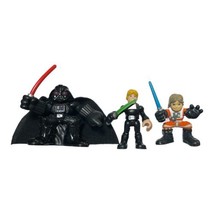 3 Playskool Star Wars Galactic Heroes Mini Action Figures 2 Luke &amp; Darth Vader - £6.25 GBP