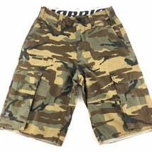 Warrior Camo Cargo Shorts Mens Size 30 Army Green Camouflage Button Flap Pockets - £17.01 GBP