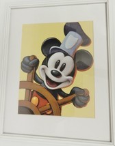 Mickey Mouse Captain Sailor Nautical Walt Disney Art Print Matted Framed - £69.24 GBP