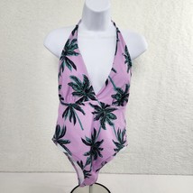 Swimsuit Palm Trees Purple Green Women&#39;s Bathing Suit Large - £12.21 GBP