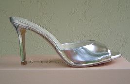 NEW BCBGENERATION SILVER LEATHER SLIDES SIZE 7.5 M - £43.07 GBP