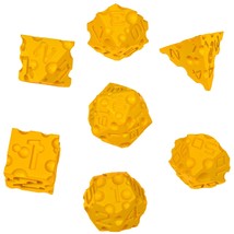 Dnd Cheese Dice 3D Printed 7Pcs Polyhedral Food Themed Dice Set Great Fo... - £28.27 GBP