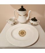 Vintage Ceramic Coffee Set with Creamer, Sugar Bowl, and Serving Platter - $108.90