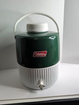 Vintage Coleman 2 Gallon Jug Green Metal Picnic Camping Water Cooler Top cup - £20.58 GBP