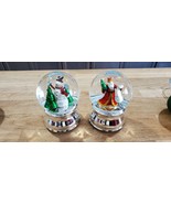 Towle Christmas Music Box Snow Globes ~ Santa &amp; Snowman ~ Lot of 2 ~ Vin... - £21.80 GBP