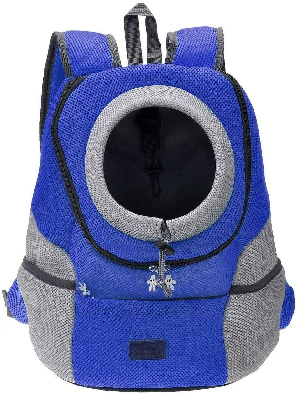 Cat Dog Backpack Carrier Front Pack with Breathable Head Out & Padded Large Blue - $42.56