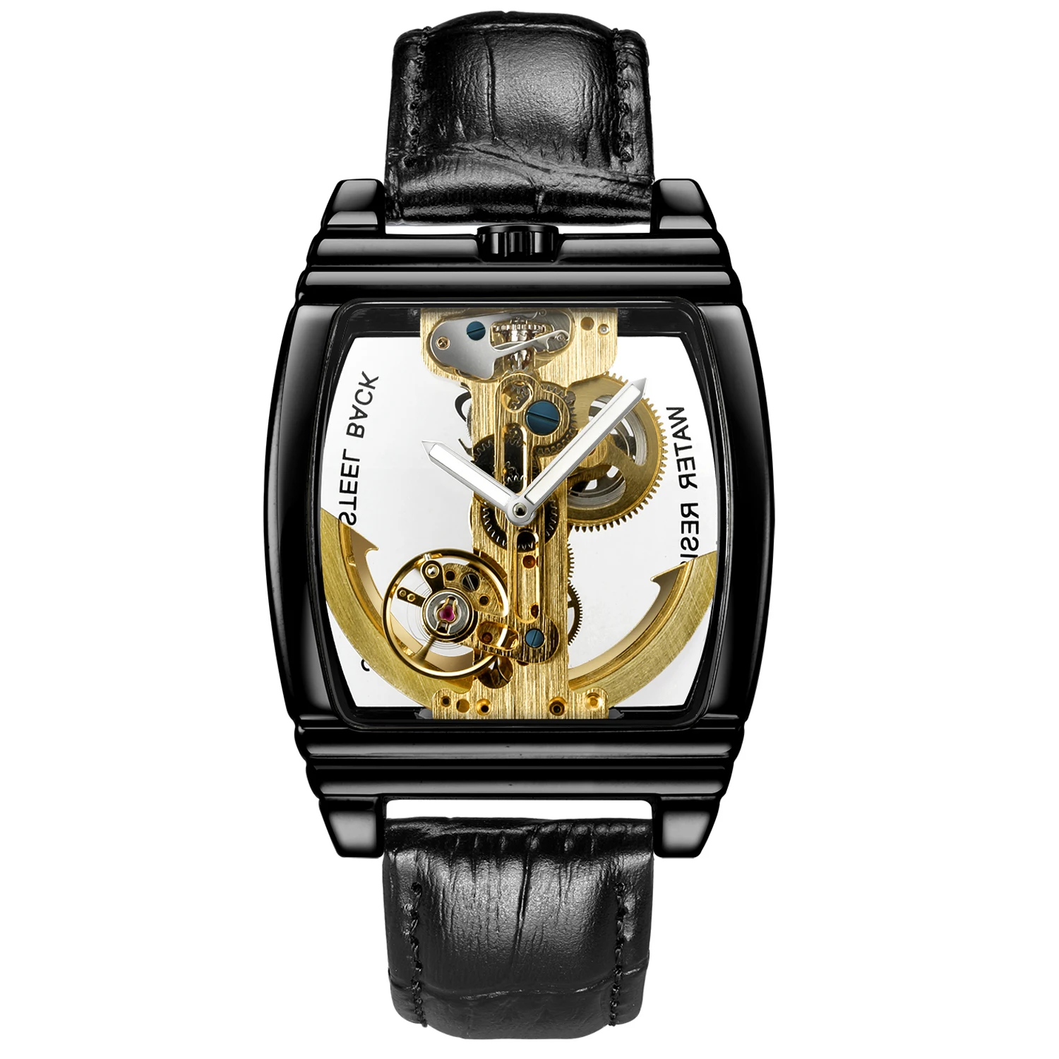 Watch Full Automatic Tourbillon Mechanical Watch for Men  Skeleton Transparent 3 - £90.15 GBP