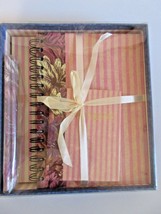 Address Book Notebook Desk Gift Set 4 Matching Pencils Pink Floral Strip... - $15.81