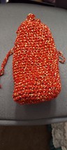 Fiesta Gold and Burgundy Pouch, 5 1/2 inches wide, 8 inches deep - $15.00