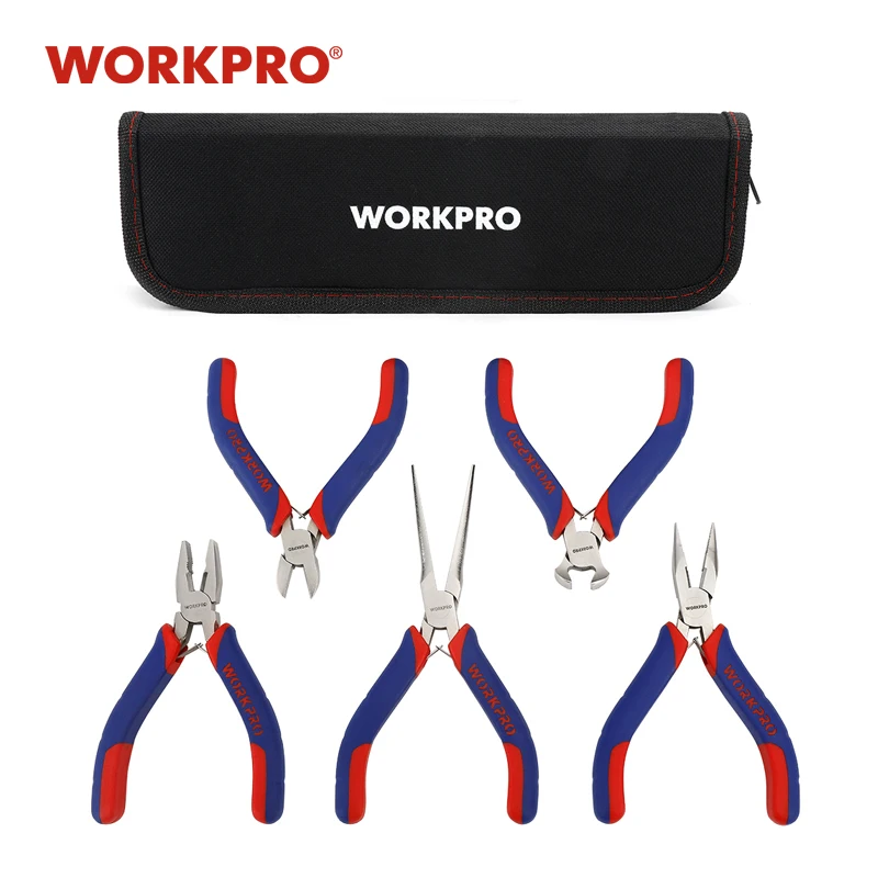 Workpro 5pcs mini pliers jewellery pliers diagonal pliers cutter diy plier set thumb200